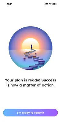 Your plan is ready, with an invitation to commit and get started.